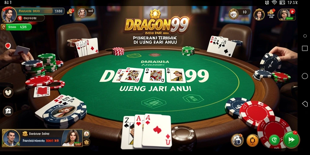 Screenshot gameplay DRAGON99 menampilkan aksi poker yang seru dan menyenangkan.
