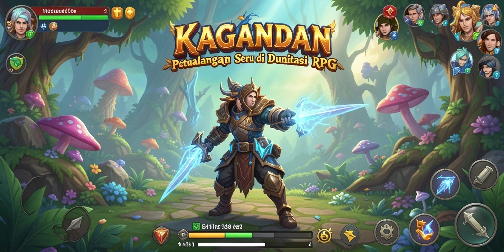 Tangkapan layar gameplay KAGANDAN yang menunjukkan pertarungan epik.