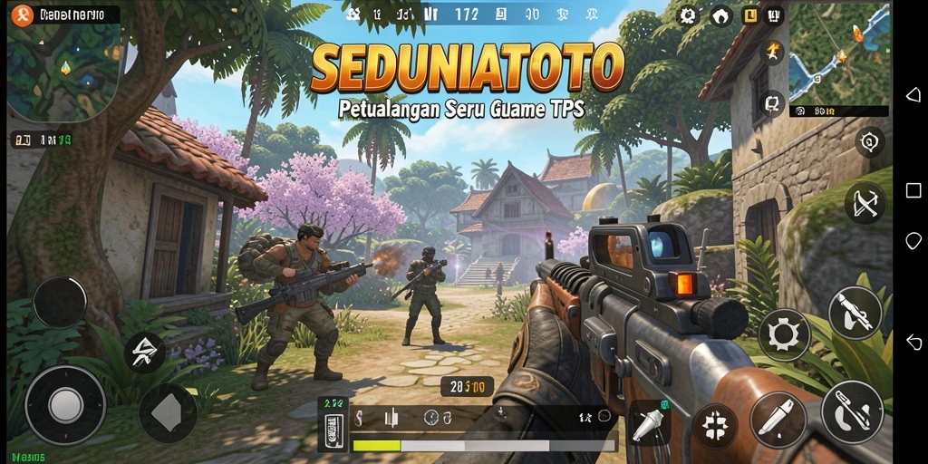 Screenshot gameplay SEDUNIATOTO menampilkan aksi seru dalam TPS.