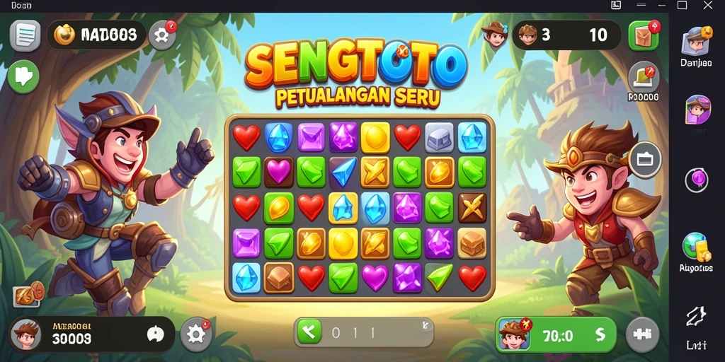 Screenshot gameplay SENGTOTO yang menampilkan tantangan Match-3 yang seru.